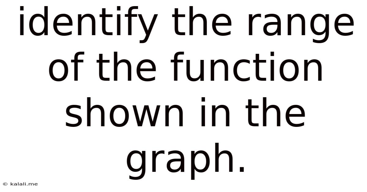 Identify The Range Of The Function Shown In The Graph.