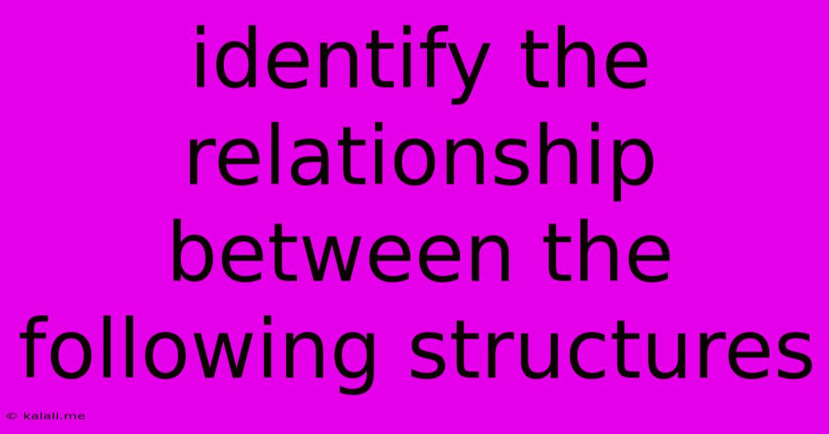 Identify The Relationship Between The Following Structures.