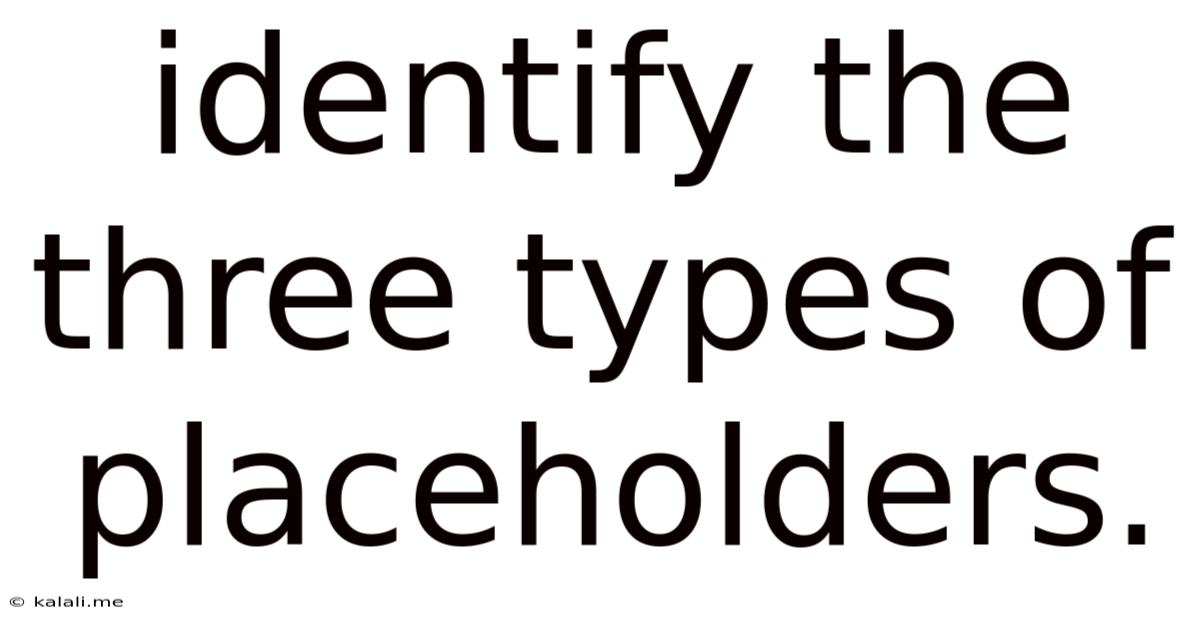 Identify The Three Types Of Placeholders.