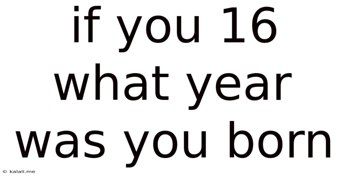 If You 16 What Year Was You Born