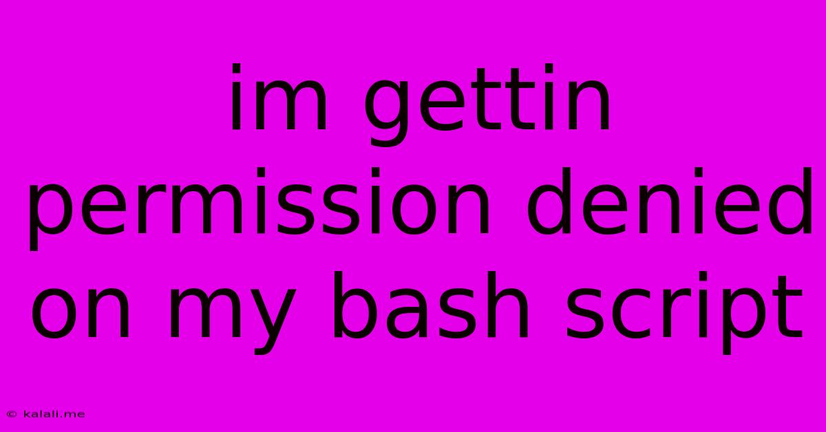 Im Gettin Permission Denied On My Bash Script