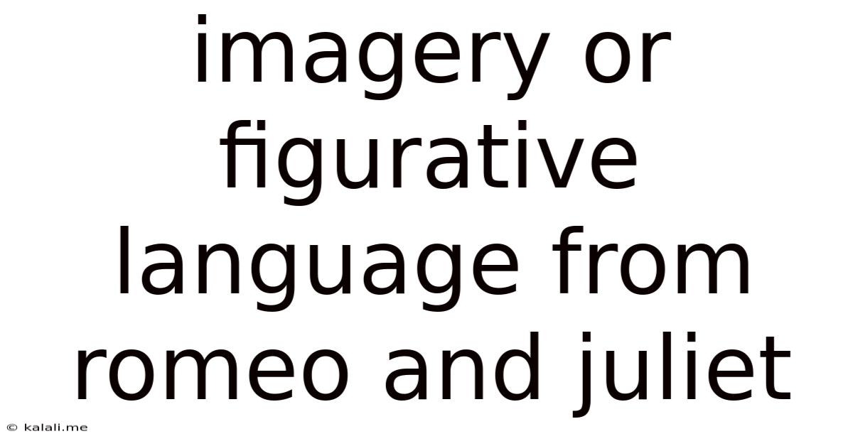Imagery Or Figurative Language From Romeo And Juliet