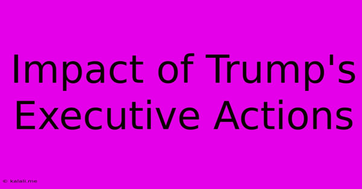 Impact Of Trump's Executive Actions