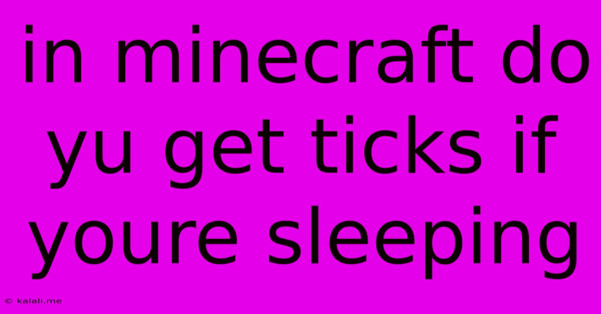 In Minecraft Do Yu Get Ticks If Youre Sleeping