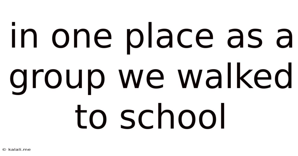 In One Place As A Group We Walked To School