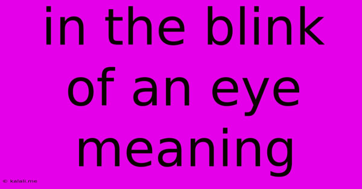 In The Blink Of An Eye Meaning