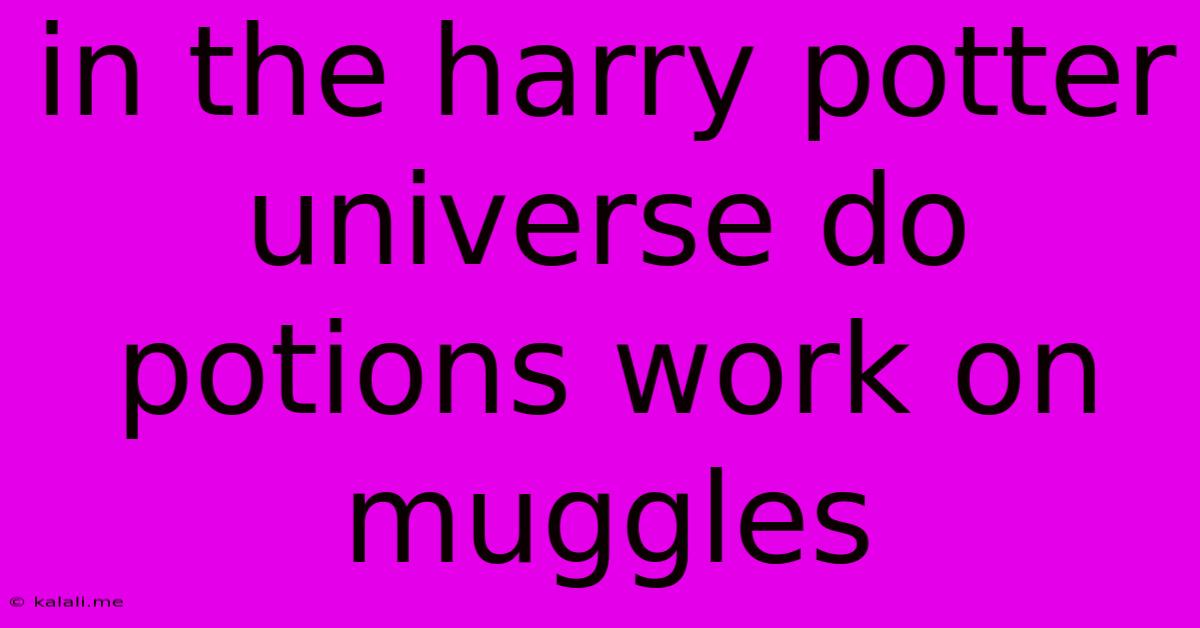 In The Harry Potter Universe Do Potions Work On Muggles