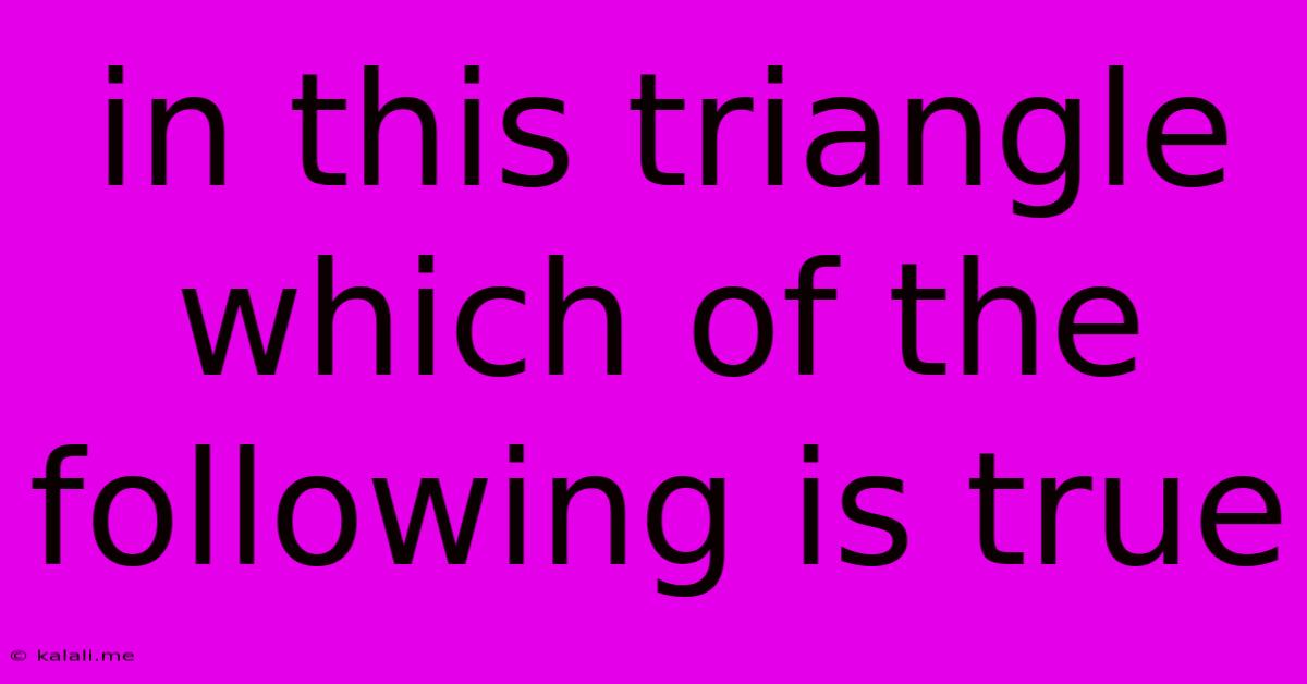 In This Triangle Which Of The Following Is True