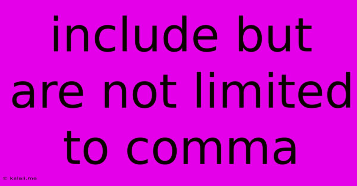 Include But Are Not Limited To Comma