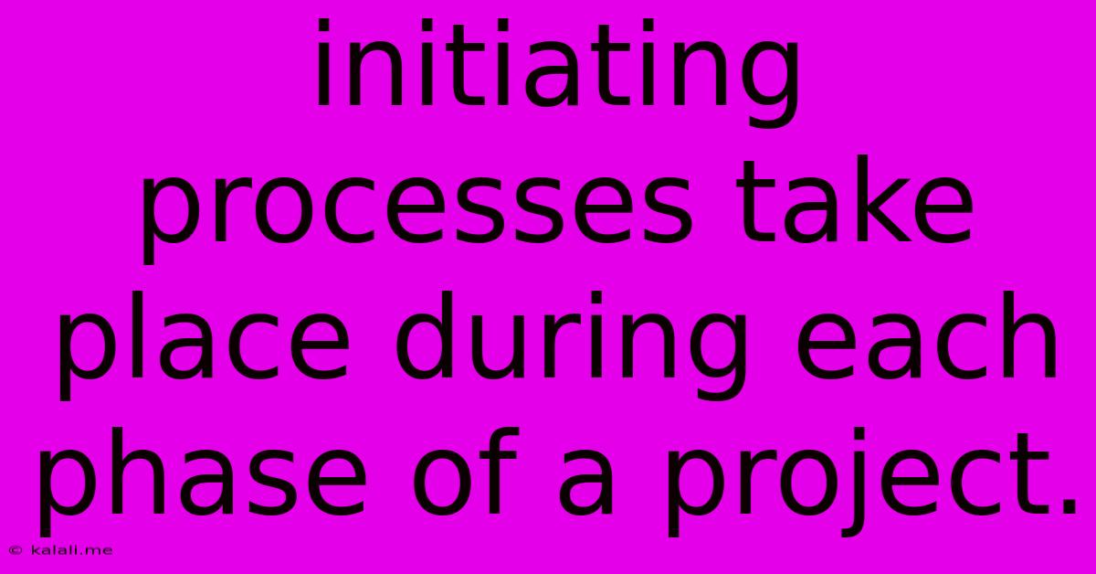 Initiating Processes Take Place During Each Phase Of A Project.