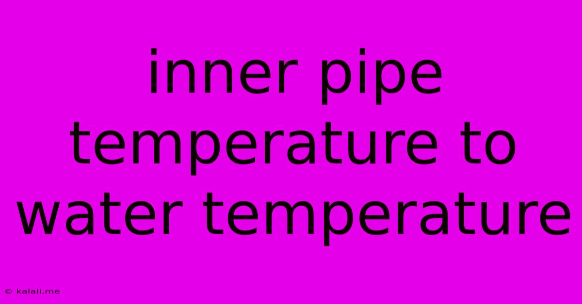 Inner Pipe Temperature To Water Temperature