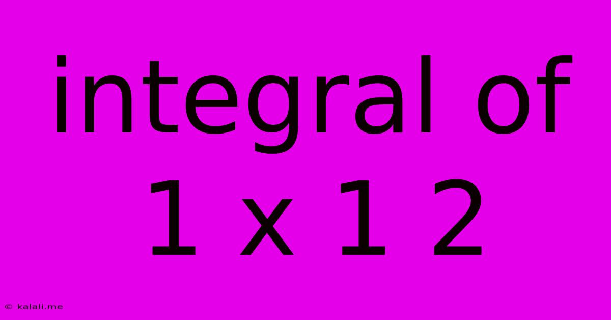 Integral Of 1 X 1 2