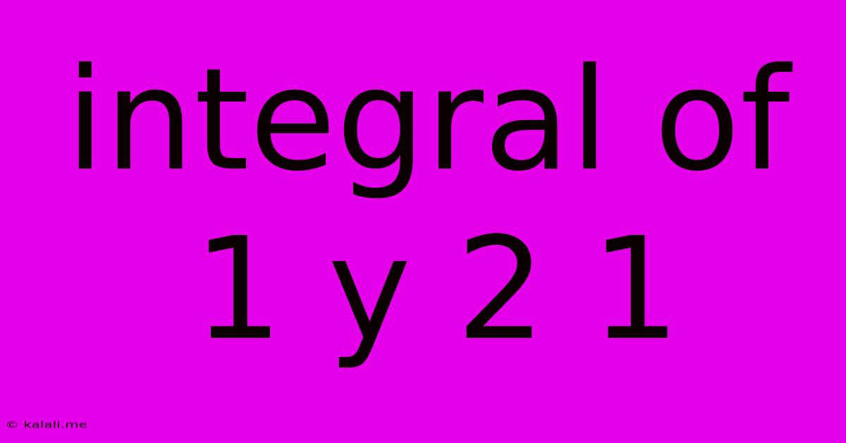 Integral Of 1 Y 2 1