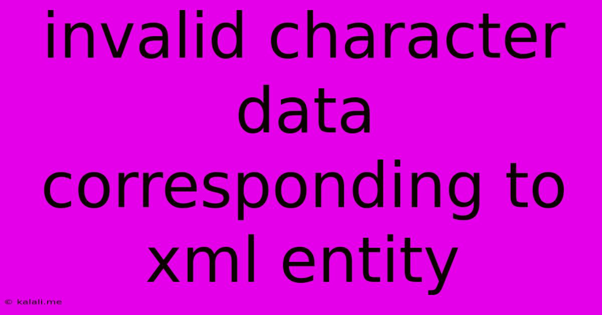 Invalid Character Data Corresponding To Xml Entity