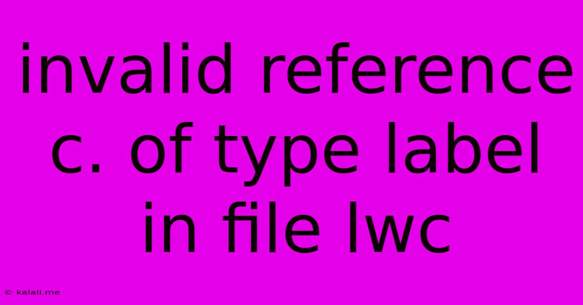 Invalid Reference C. Of Type Label In File Lwc