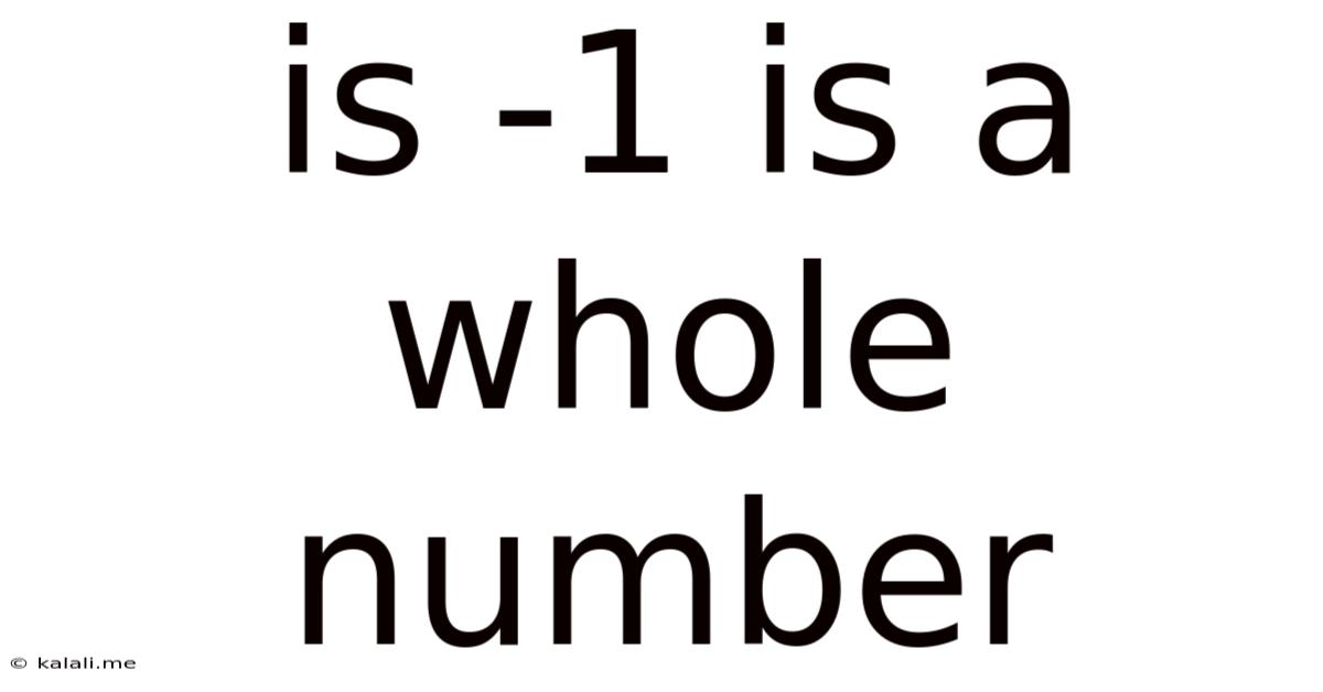 Is -1 Is A Whole Number