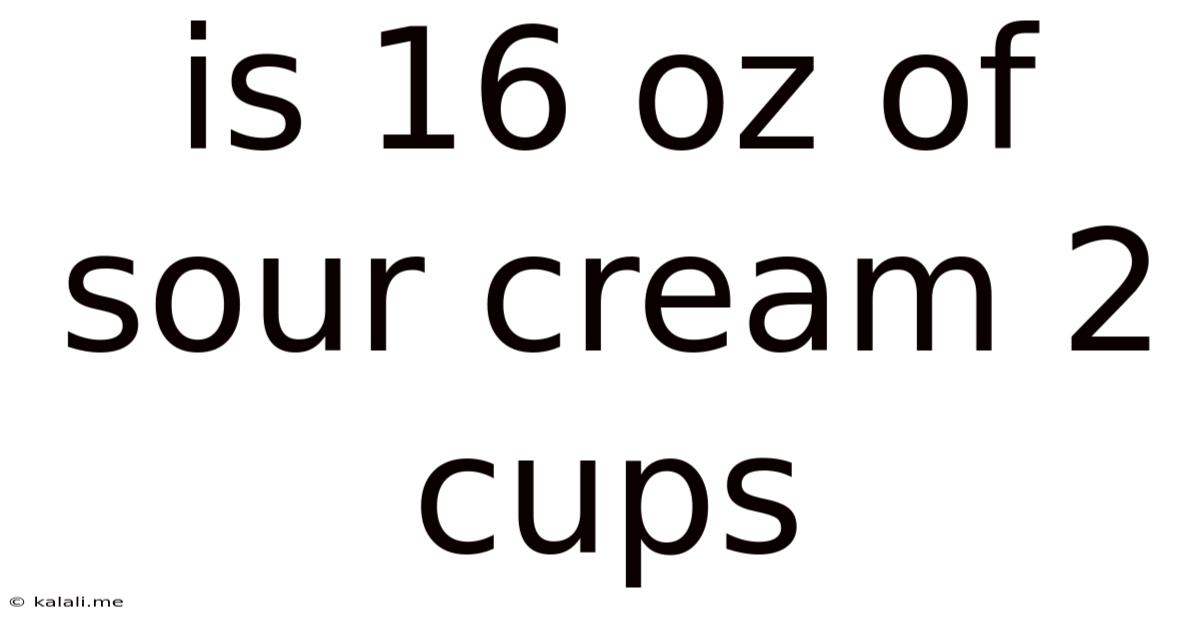 Is 16 Oz Of Sour Cream 2 Cups