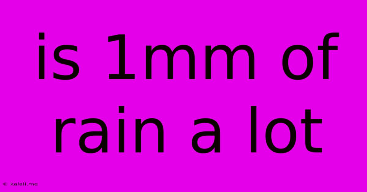 Is 1mm Of Rain A Lot