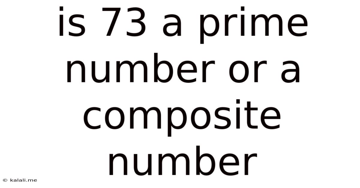 Is 73 A Prime Number Or A Composite Number