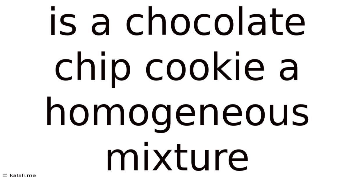 Is A Chocolate Chip Cookie A Homogeneous Mixture