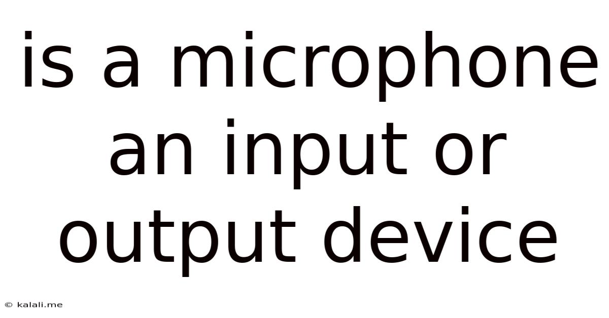 Is A Microphone An Input Or Output Device
