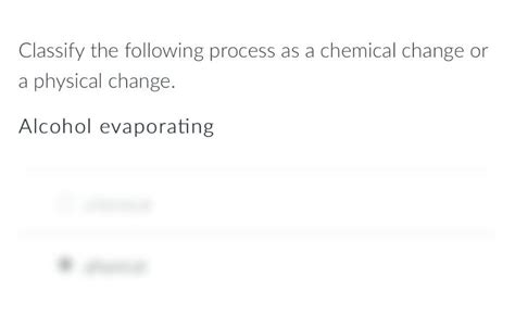 Is Alcohol Evaporating A Chemical Change