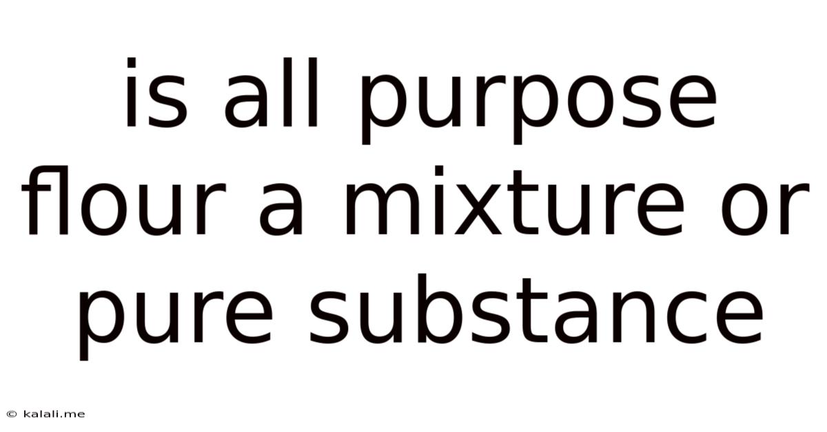Is All Purpose Flour A Mixture Or Pure Substance