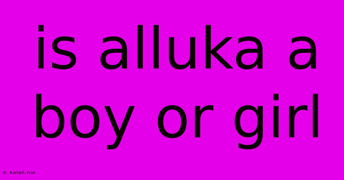 Is Alluka A Boy Or Girl