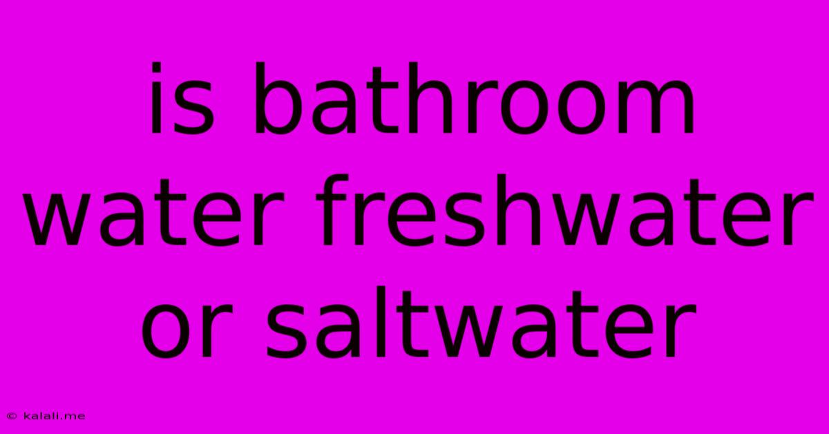 Is Bathroom Water Freshwater Or Saltwater