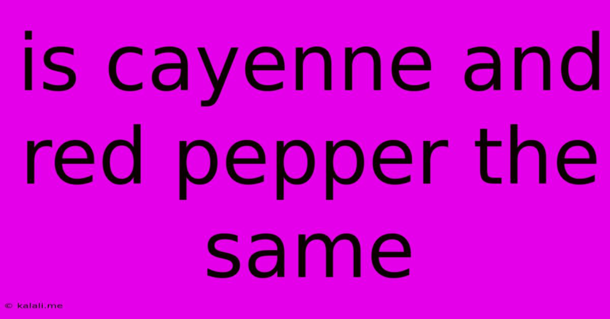 Is Cayenne And Red Pepper The Same