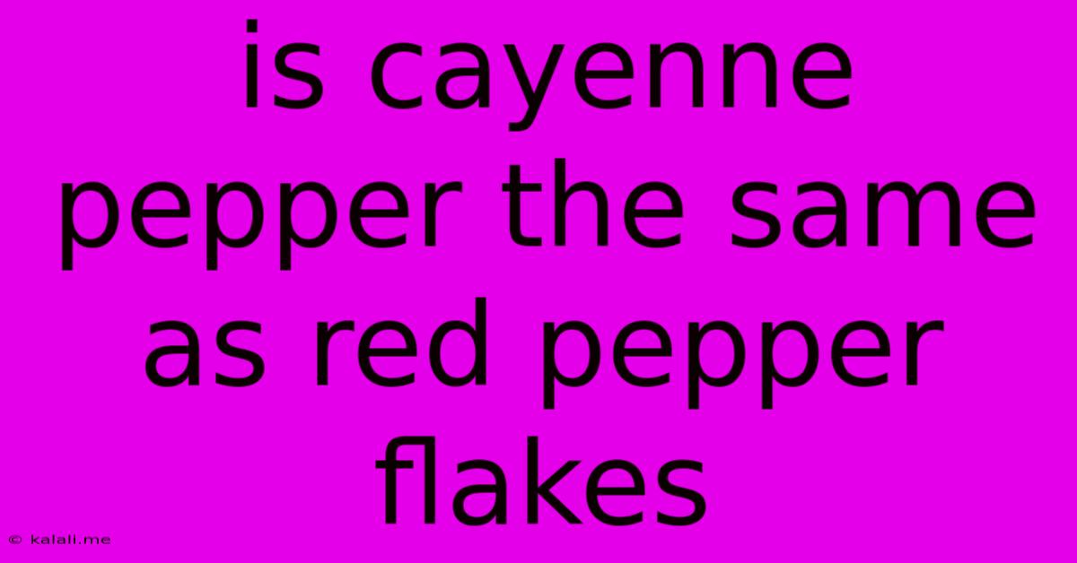 Is Cayenne Pepper The Same As Red Pepper Flakes