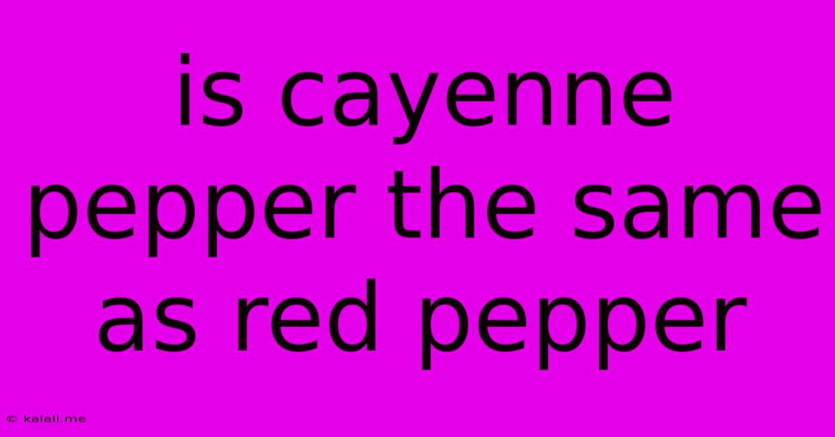 Is Cayenne Pepper The Same As Red Pepper