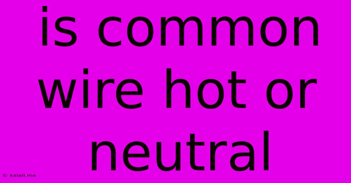 Is Common Wire Hot Or Neutral