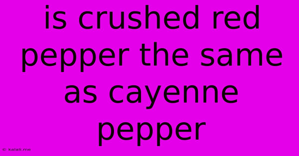 Is Crushed Red Pepper The Same As Cayenne Pepper