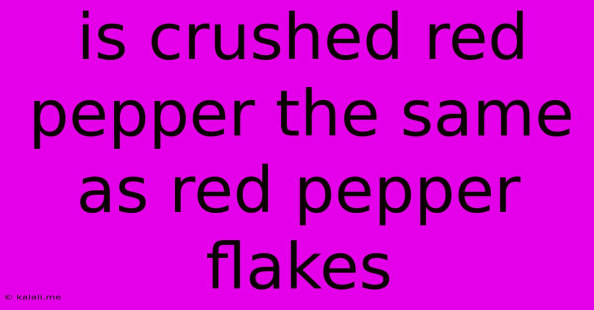 Is Crushed Red Pepper The Same As Red Pepper Flakes