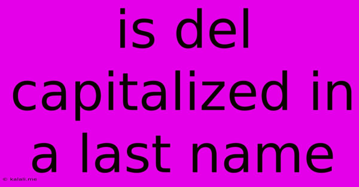 Is Del Capitalized In A Last Name