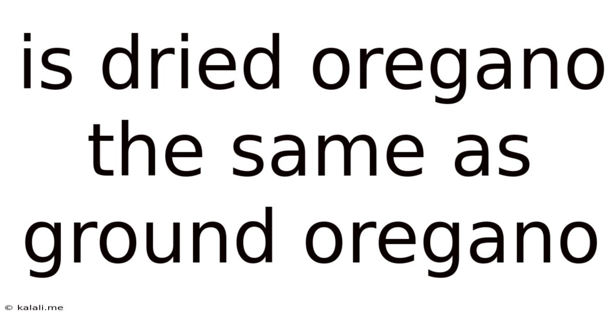 Is Dried Oregano The Same As Ground Oregano
