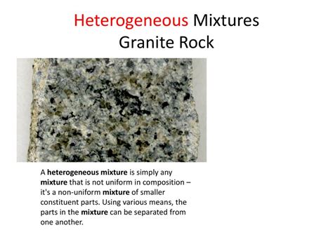 Is Granite A Heterogeneous Or Homogeneous Mixture