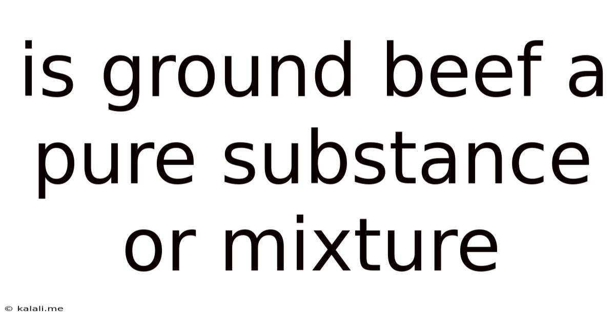 Is Ground Beef A Pure Substance Or Mixture