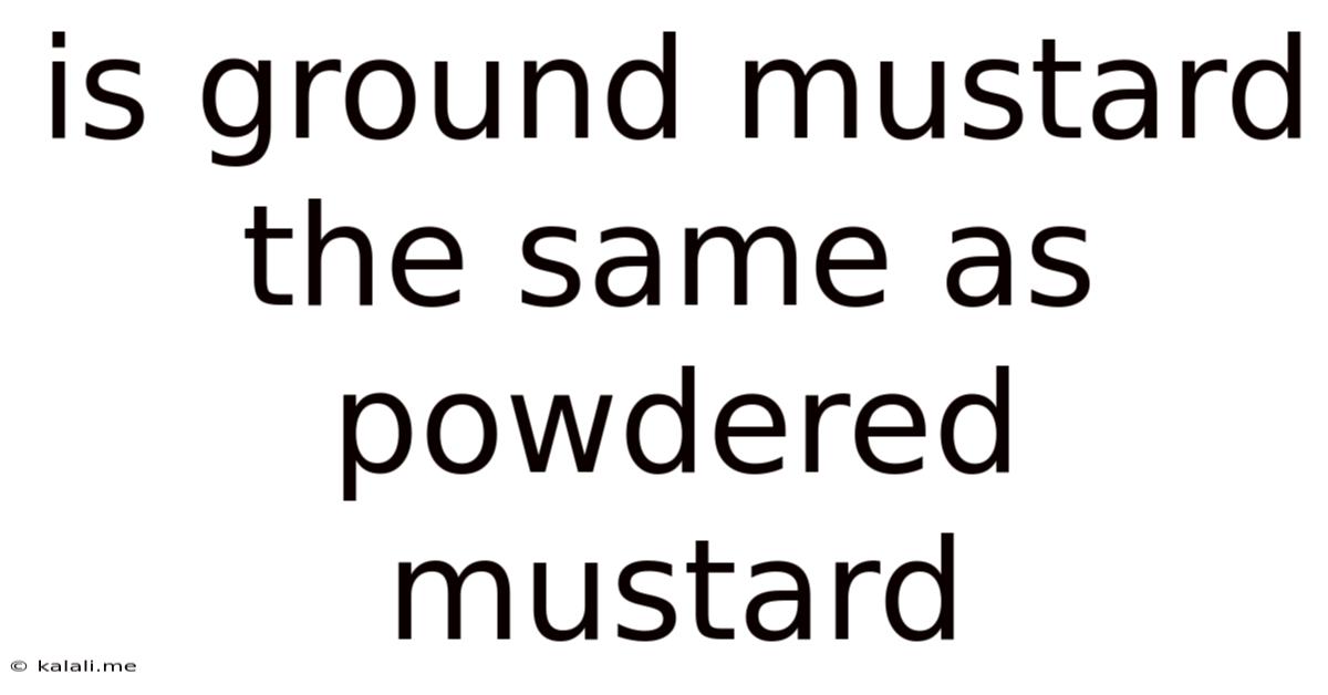 Is Ground Mustard The Same As Powdered Mustard