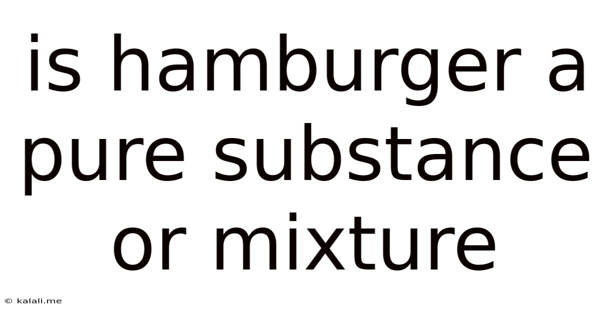 Is Hamburger A Pure Substance Or Mixture