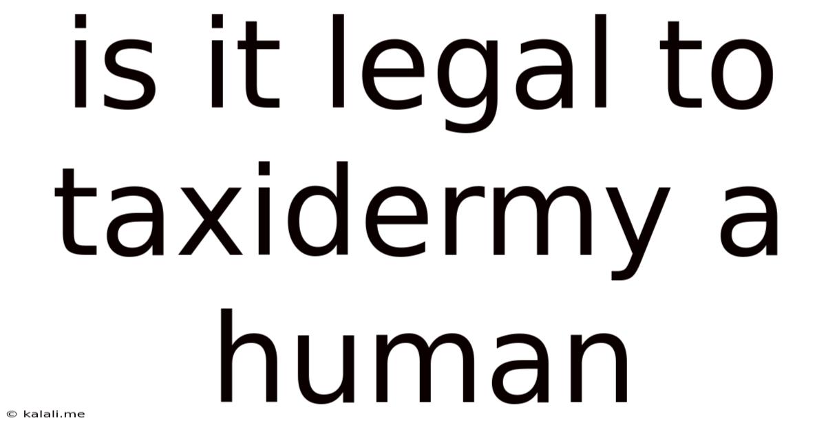Is It Legal To Taxidermy A Human