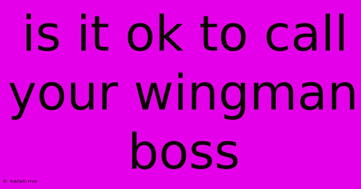 Is It Ok To Call Your Wingman Boss