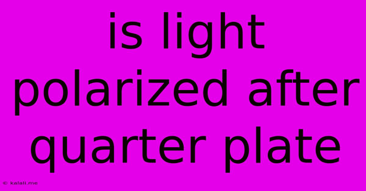 Is Light Polarized After Quarter Plate