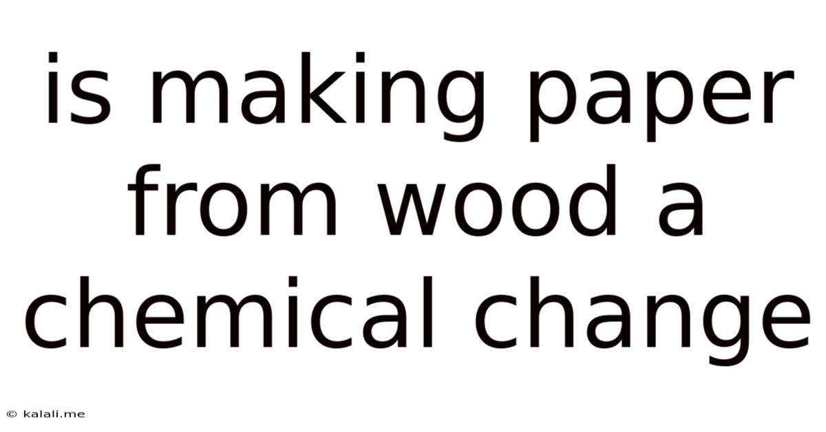 Is Making Paper From Wood A Chemical Change