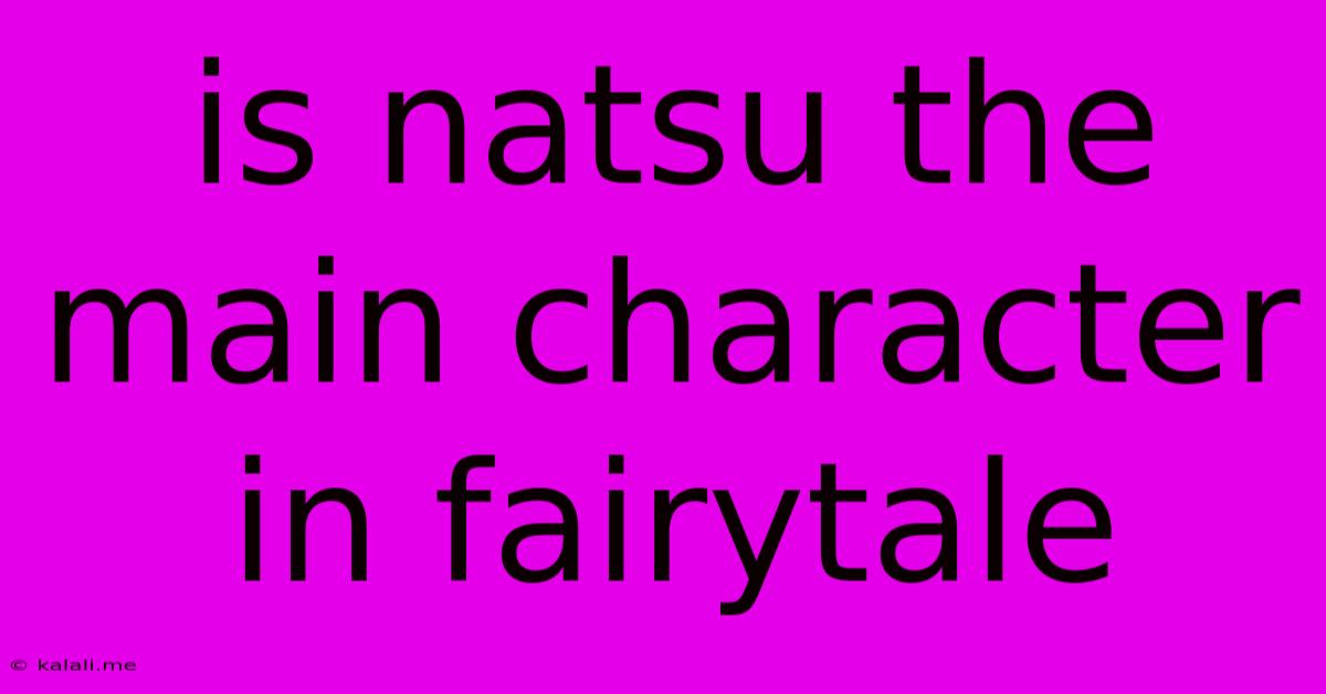 Is Natsu The Main Character In Fairytale