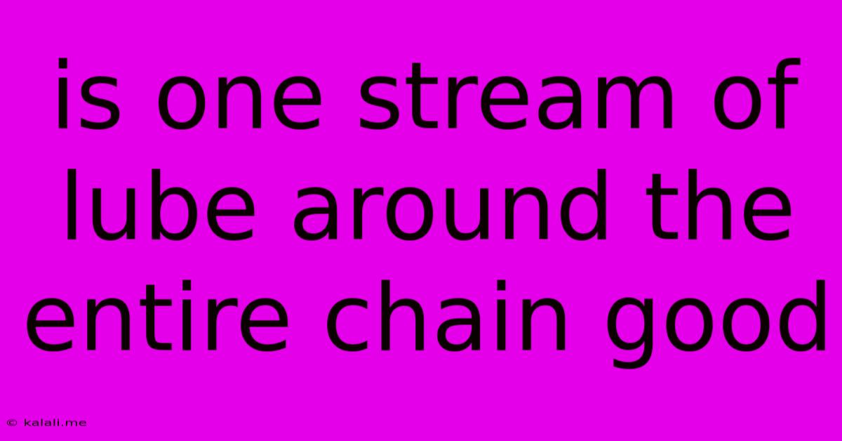 Is One Stream Of Lube Around The Entire Chain Good