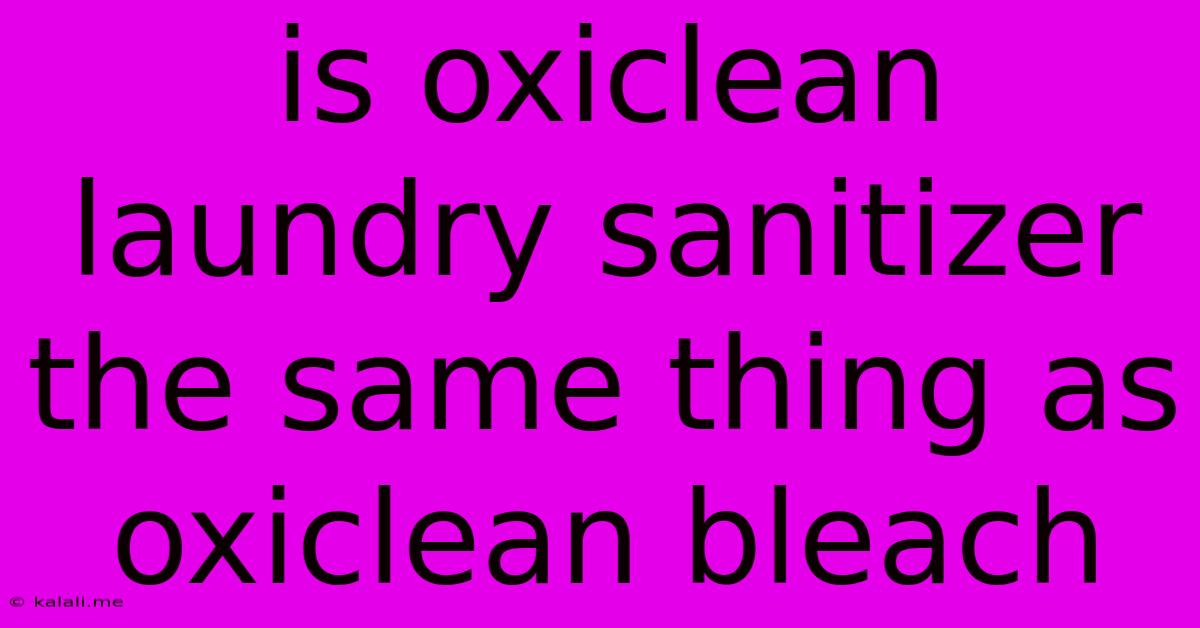 Is Oxiclean Laundry Sanitizer The Same Thing As Oxiclean Bleach