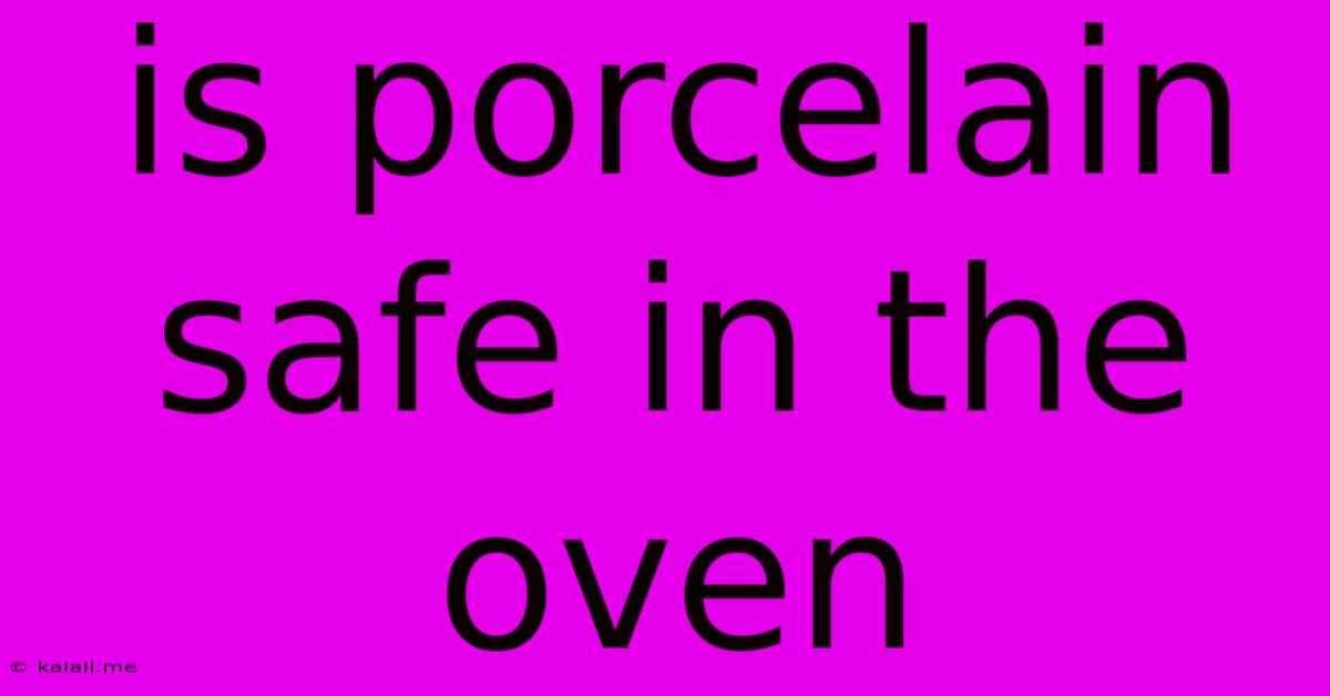Is Porcelain Safe In The Oven
