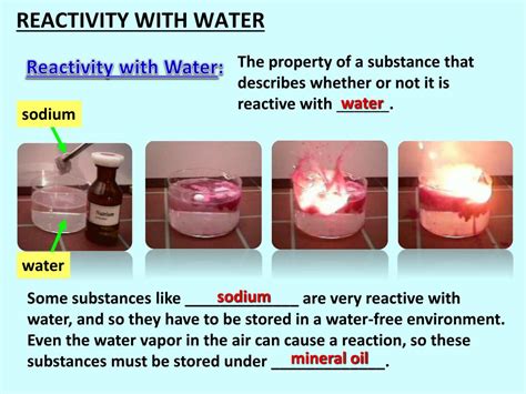 Is Reacts With Water A Physical Or Chemical Property